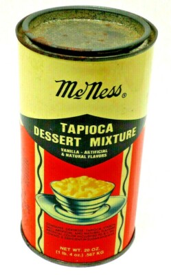 Furst McNess Tapioca Tin Pudding Pie Dessert Can With Lid 20 oz empty Vintage G7