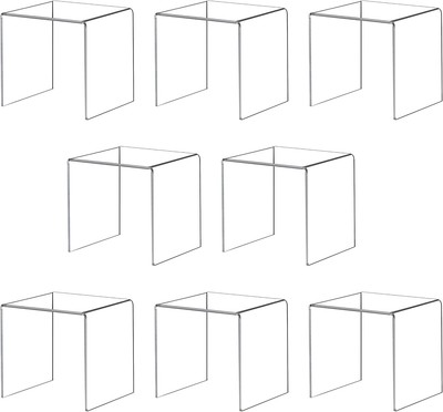 ihomecooker 8 Pack Clear Acrylic Riser Square Display Stand For 