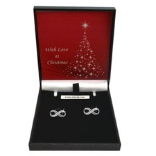 925 Sterling Silver Infinity Earrings in Christmas Gift Box for Women or Girls