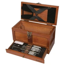 	Outers Wooden Chest Cleaning Kit 25pc Universal Gun Care Wood Box Tool Box	