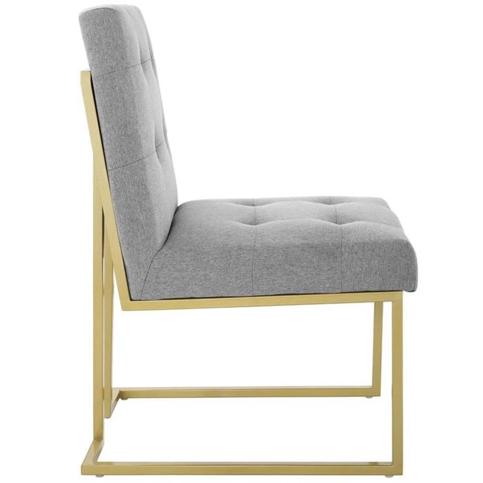 Modway Privy 18.5" Stainless Steel Polyester Dining Accent Chair in Gold/Gray - Image 4 of 4