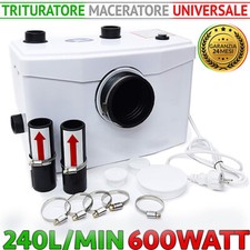 TRITURATORE MACERATORE SCARICO WC SANITARIO BAGNO LAVANDINO DOCCIA VASCA 600W