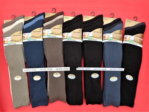 6 PAIRS MENS LONG HOSE SOCKS KNEE HIGH 