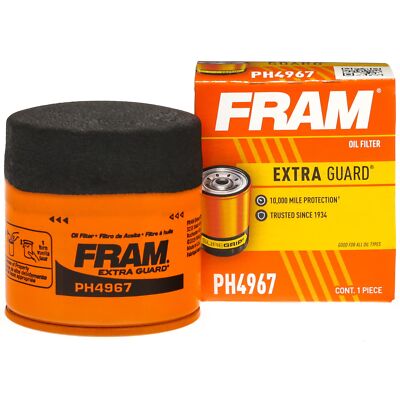 	FRAM Extra Guard PH4967 - 10K Mile Change Interval Spin-On Oil Filter - Black	
