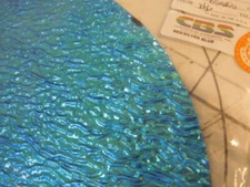 Dichroic Glass:CBS 90COE Red/Silver/Blue on Granite/Ripple Textured Black - 3"Sq