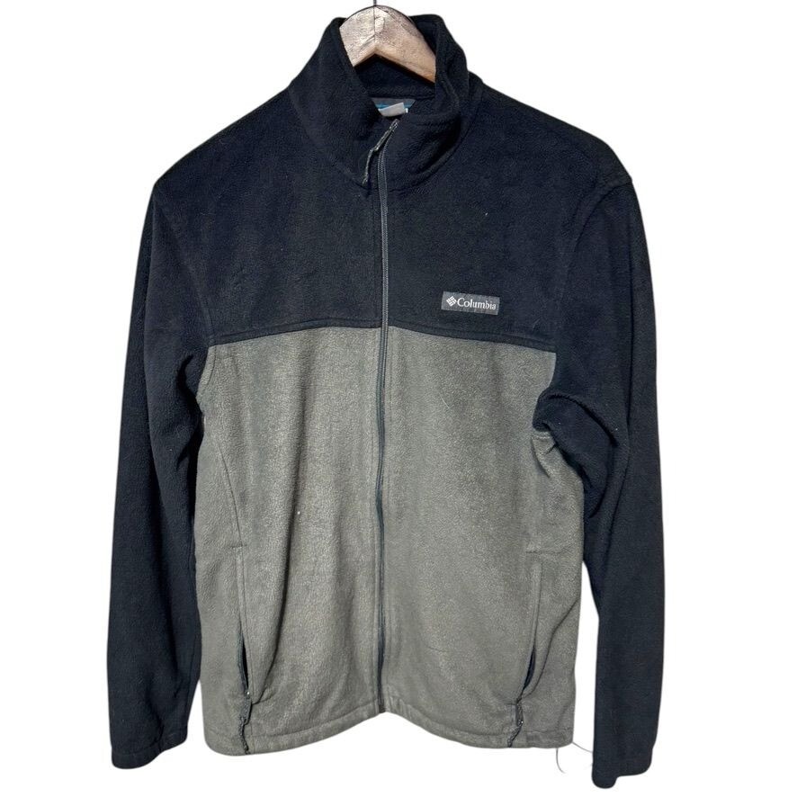 Columbia Gray/Black Medium Full Zip Fleece Jacket for Men & Women