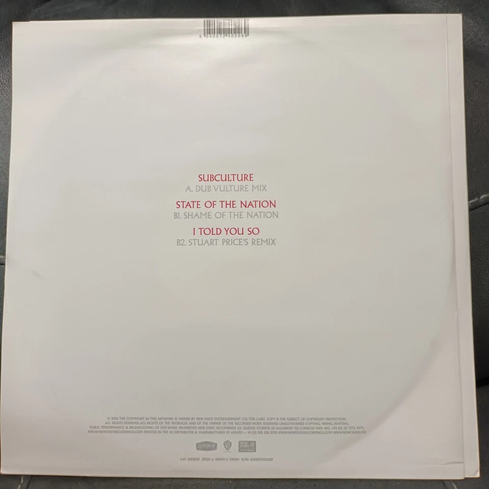 NEW ORDER Subculture/State Of The Nation/I Told You So 2006 RARE - Image 2 of 2