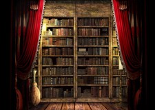 10x8ft Halloween Witch Broom Vintage Bookshelf Photo Background Vinyl Backdrop