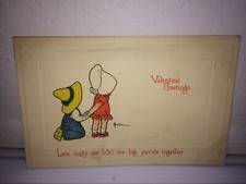 Antique 1913 Valentine Greetings Postcard Boy Holding Girls Hand - Cute Children