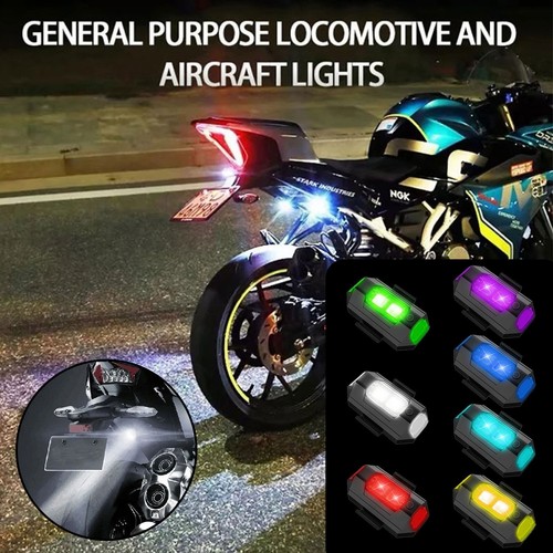 7 Colors LED Aircraft Strobe Lights Charging Flash Lamp Motorcycle USB Charging - Picture 1 of 6