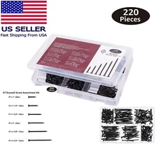QUALITY Drywall Screw Assortment Kit Steel Phillips-Head 220-Piece Set US SELLER