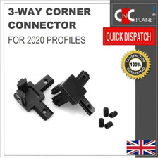 3 Way Corner Joint Bracket Connector 2020 V-Slot T Aluminium Extrusion BLACK 
