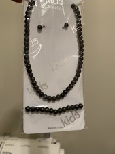 girls jewelry set. Faux Pearl Black