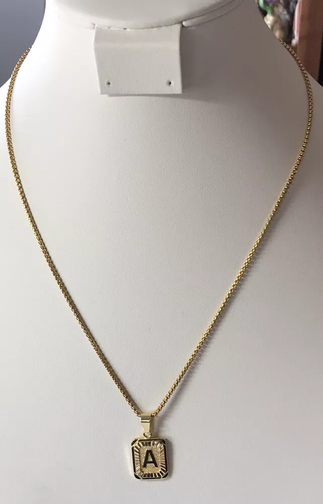 Letter A pendant necklace In Gold Tone