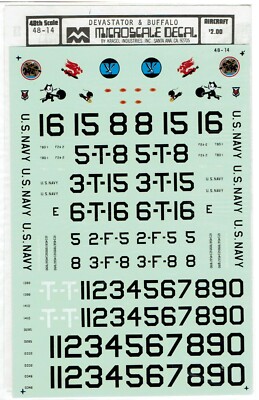 MicroScale Devastator & Buffalo Decals Sheet# 48-14 1/48 Scale SEALED