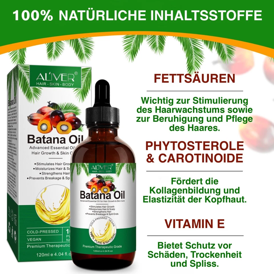 Batana Öl für Haare Haarwachstum Haarpflege Gesicht Haut Nägel Vegan 120ml - Bild 3 von 4