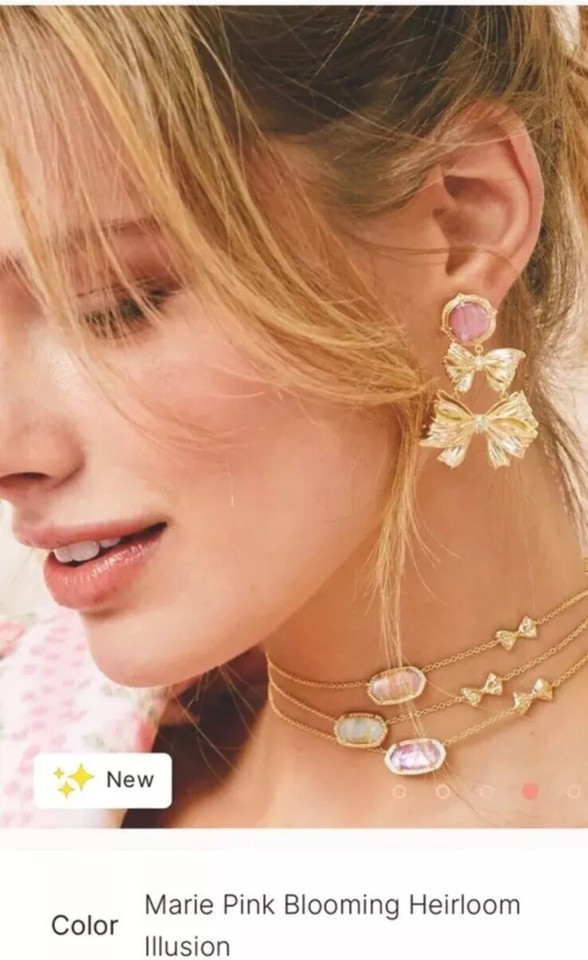 Kendra Scott x Love Shack Fancy gold Elisa in Marie Pink Blooming