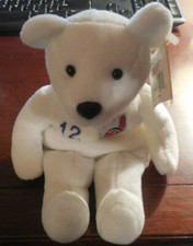 Retired 1999 SALVINOS BAMMERS Plush 10" White Beanie - Robbie Alomar 12 INDIANS
