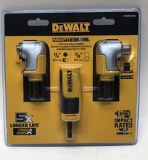 DEWALT MAXFIT ULTRA 3pc Right Angle Attachment Set DWAMRA238 1/4" Hex 3/8" Socke