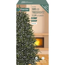 Image of Premier 500 LED Multi-Action TreeBrights Christmas Tree Lights with Timer WHITE
