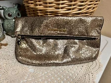 Victoria Secret NEW Gold Glitter Accessories/Makeup Bag NWOT Fast Ship!