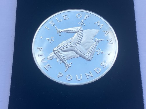 Simply Coins~ 1981 ISLE OF MAN SILVER PROOF FIVE 5 POUND COIN - 第 1/5 張圖片