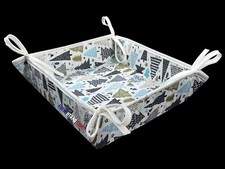 French Provencal Cotton Coated Bread Basket Christmas - Made in France