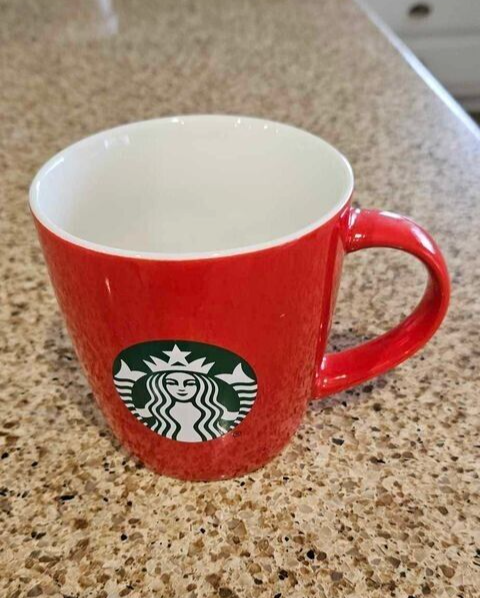 Starbucks Red Mermaid Christmas Holiday Coffee Mug Cup 12 oz