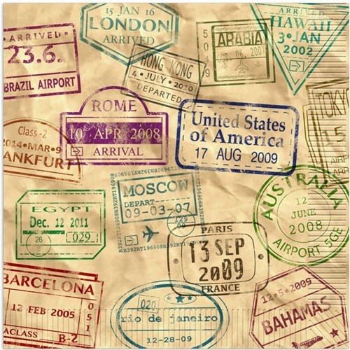 Around The World Lunch Napkins 16 Pack Travel International Decorations - Picture 1 of 1