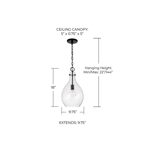 HomePlace Lighting 349011MB Brentwood Transitional Rustic Hand-Blown Seeded G... - Picture 4 of 4
