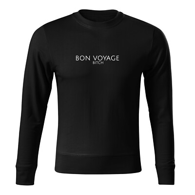 Premium Herren Pullover mit Spruch Sweatshirt ohne Kapuze Bon voyage NEU S-XXXL