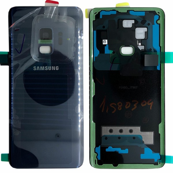 Samsung GH82-15865D Akkudeckel Deckel FüR Galaxy S9 G960F + Klebepad Blau Neu-image