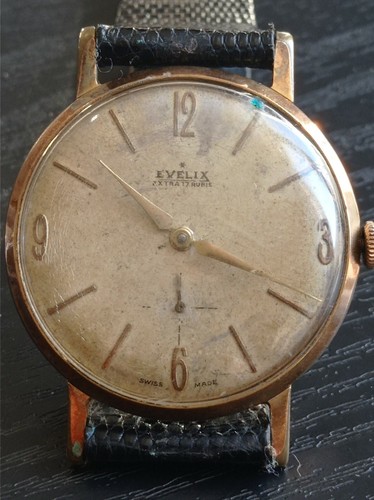 Antico orologio vintage EVELIX meccanico funzionante cal peseux 330 pl.oro  | eBay