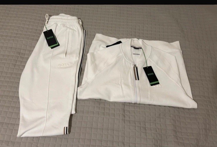 Hugo Boss Tracksuit Set BNWT – White – Top L & Bottom M – Premium Designer