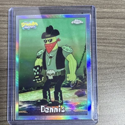 SpongeBob Topps Chrome 25th Anniv Refractor Card Lot 4x Dennis Moth Flats