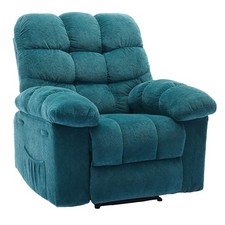   Soft Fabric Manual Recliner Chair with Overstuffed Backrest and Armrest Single