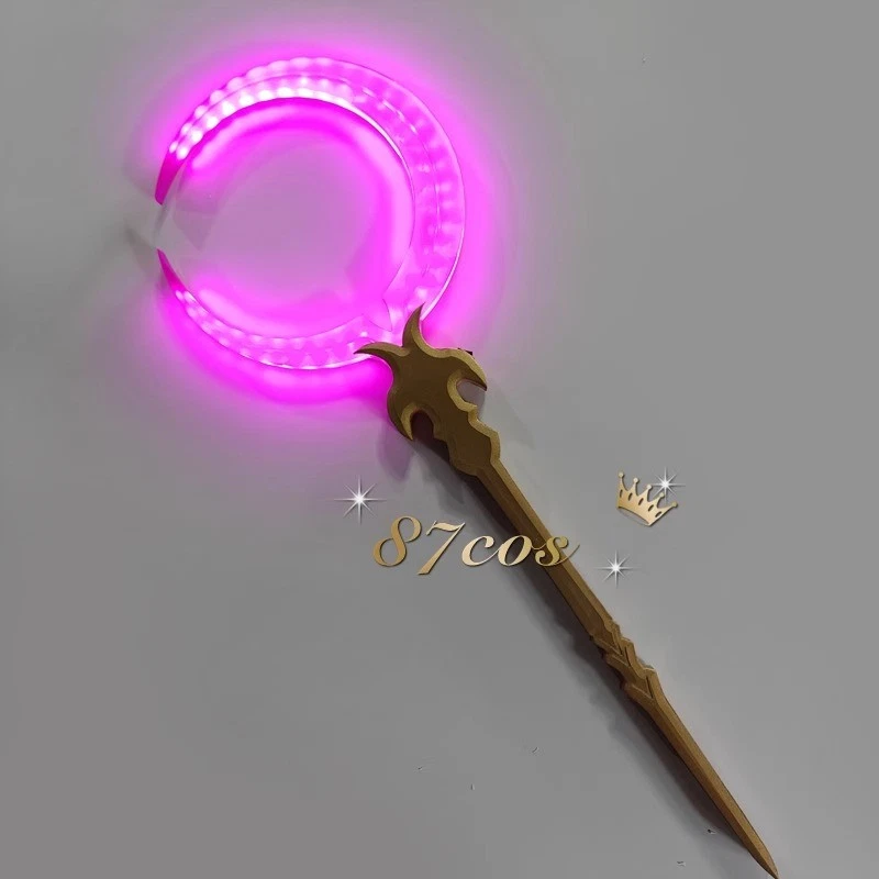 Aniem Honkai: Star Rail Ember Raider Palo Cabeza de Media Luna Juegos con disfraces utilería iluminada Foto 3 de 4