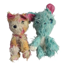 Lot Of Two Moose Scruff A Luvs Pink Orange Dog 2018 Blue Teal Bunny 2017