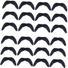 24 Pcs Self Adhesive Fake Black Mustache Novelty Black Plush Mustaches Hairy