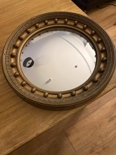 COLLECTABLE ANTIQUE REGENCY CIR 1815 GILTWOOD FRAMED CONVEX BUTLERS WALL MIRROR