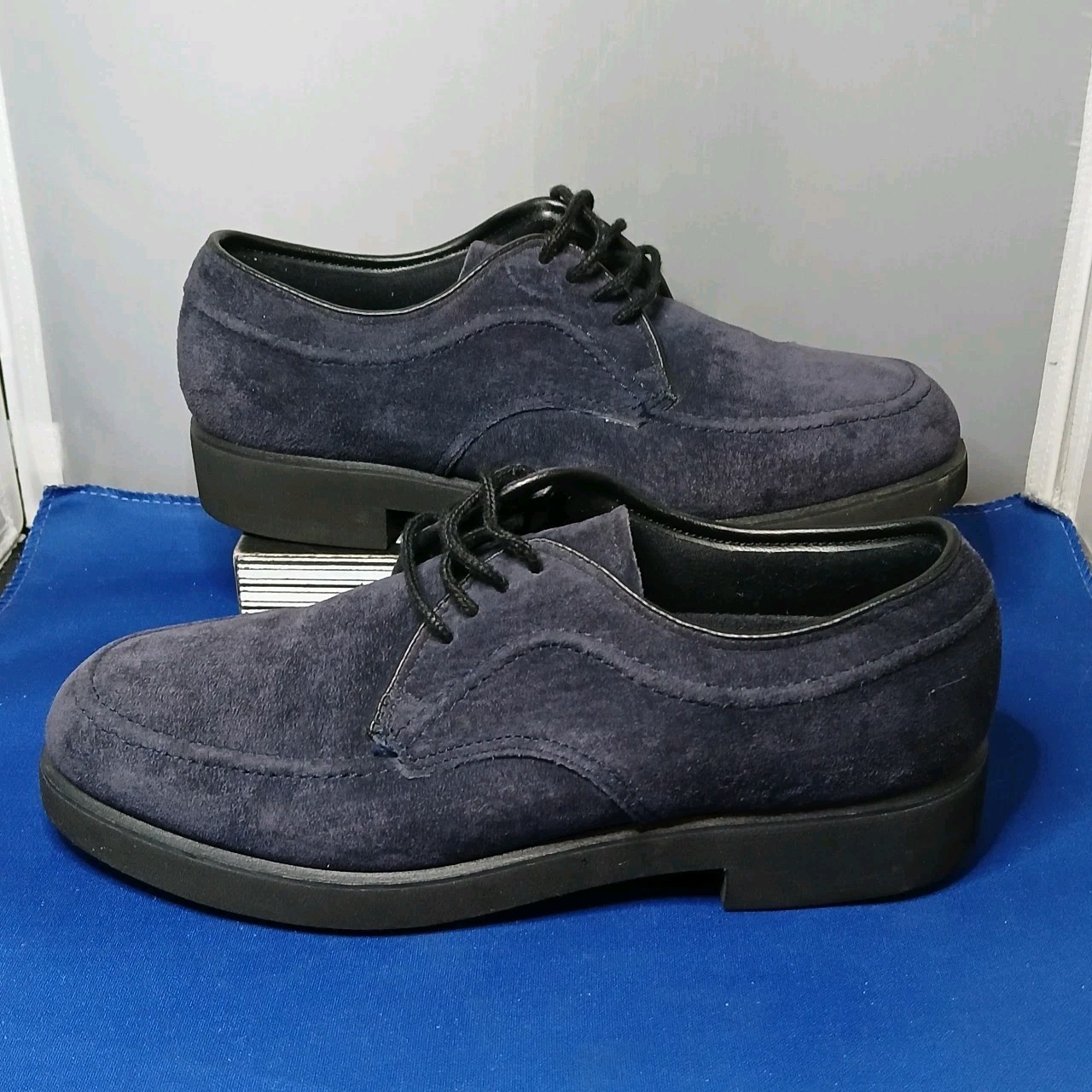Hush Puppies Nineteen Fifty Eight Oxford Shoes Lace Up Womens 6.5 M Blue Suede