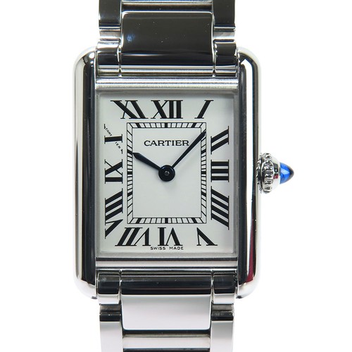 Cartier Tank Must WSTA0051 Quartz Watch White Dial Stainless Steel Box A0613