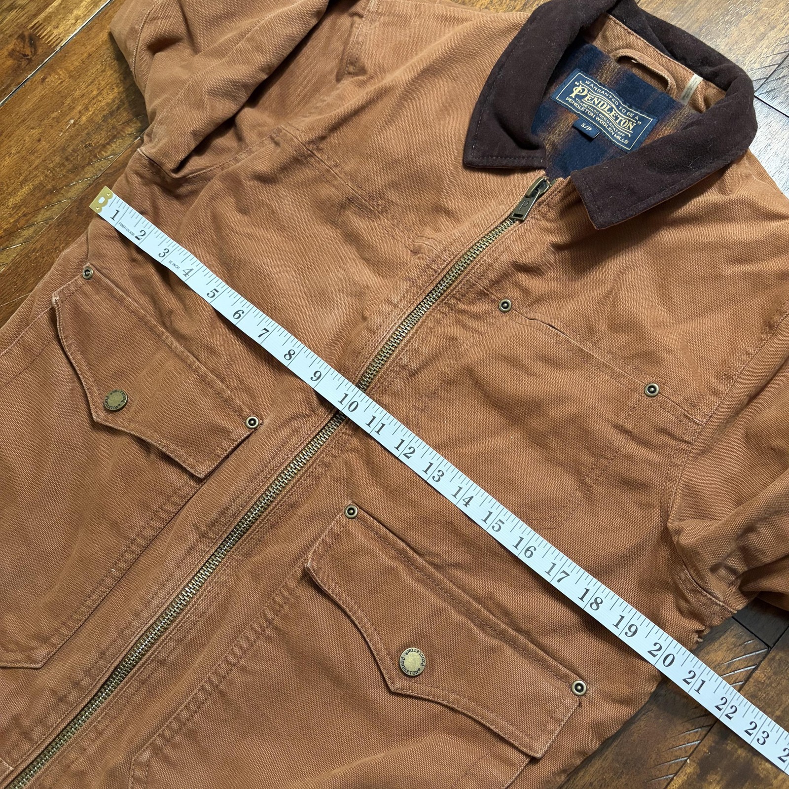 Pendleton Jacket Mens Small Brown Canvas Corduroy… - image 11