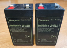 Graupner 2 x Anglühbatterien 2V 10,5 A Bestellnr.:766 RC Modellbau Nitro Akkus