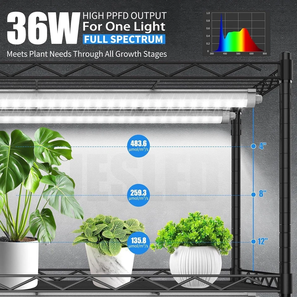 Invernadero interior rodante 8 3 pies 36 W luces de cultivo LED tienda de cultivo para inicio de semillas Foto 2 de 4