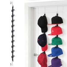 Adjustable 10-Hook Baseball Cap Hat Organizer Rack for Wall Door Hanging Storage