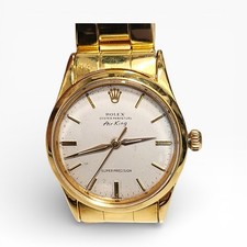 Vintage Rolex Air King Super Precision 34 mm Gold Plated Watch 5506 Circa 1960