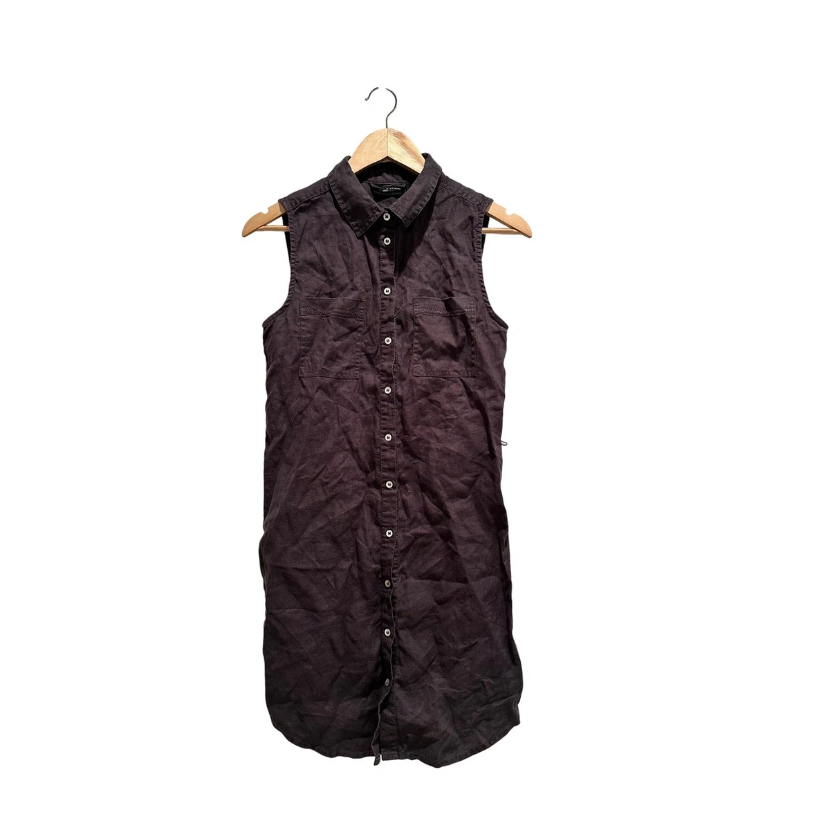 adrienne vittadini shirt dress Adrienne Vittadini Short Sleeve Blue Scoop Neck Shirt Dress W/ Pocket Size  8 EU