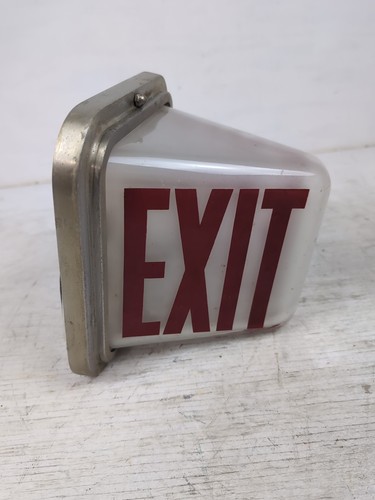 Vintage Art Deco Double Sided White Milk Glass Exit Sign With Hardware 7" x 6.5"