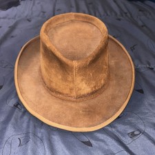 Vintage United Hatters Cap Millinery Hat Medium Leather Suede